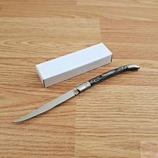 Cannon Spanish Style Folding Knife Stainless Steel Blade Black Pakkawood Handle