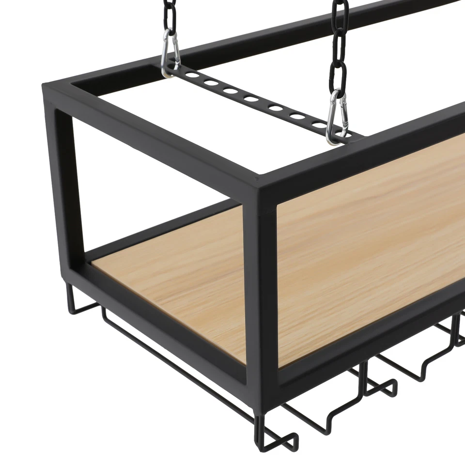 Vintage H?ngereal Wine Glass Shelf Ceiling Shelf Bars Wine Rack Bottle Rack 110cm - Image 4 of 4