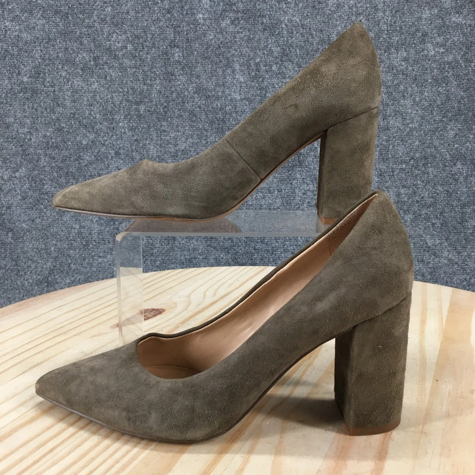 Zapatos de tacón Franco Sarto para mujer 7,5 M Palma en punta informales de cuero verde sin cordones Foto 2 de 4