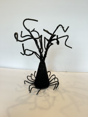 Vintage Lighted Halloween Tree Black Red Glow Haunted Forest CLEARANCE - Picture 7 of 10
