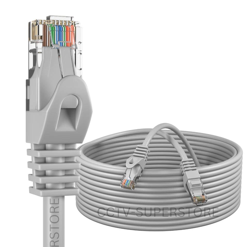 2 x 1.5FT Cat6 Ethernet CableRJ45 UTP LAN Patch Cord Grey for Gaming Streaming - Image 2 of 4