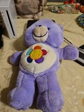 Care Bear Harmony Bear Talking Bear 13 Purple Plush 13". It Works/ Sounds Good
