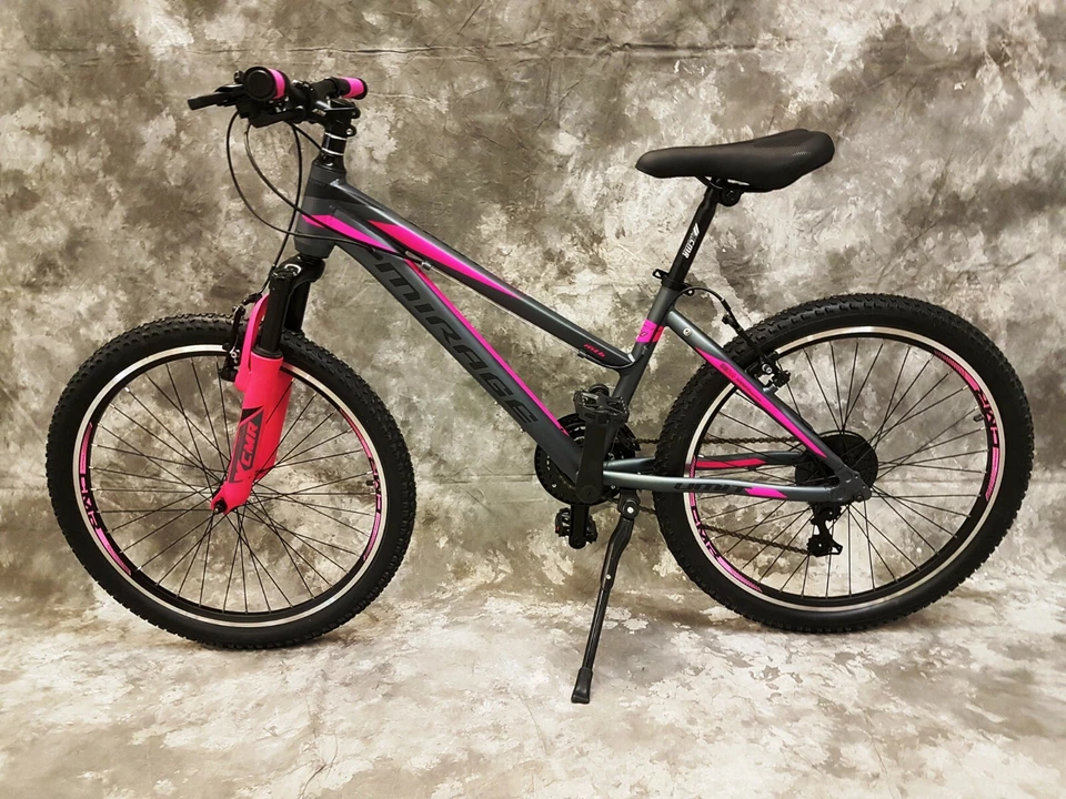26 Zoll ALU Damen MTB Gefedert mit 21-Gang Shimano NEU 2666--Antra-Pink-20 - Bild 4 von 4