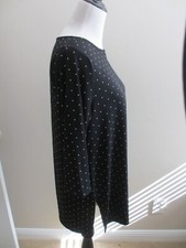 ALFANI BLACK AND WHITE POLKA DOT SHIRT PL