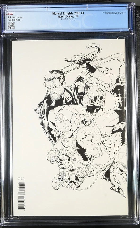 Marvel Knights 20th #1 1:200 variante boceto Quesada CGC 9.8 cubierta envolvente Foto 2 de 2