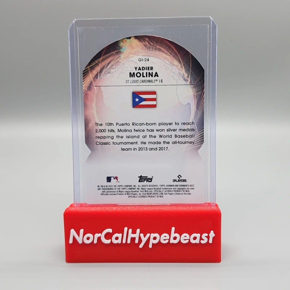 2022 Bowman's Best Baseball Yadier Molina Global Impact Insert GI-24 Cardinals - Image 2 of 2