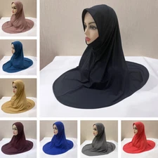 Plain Large Size Muslim Hijab Islamic Scarf Head Scarf Hats Women's Headwraps