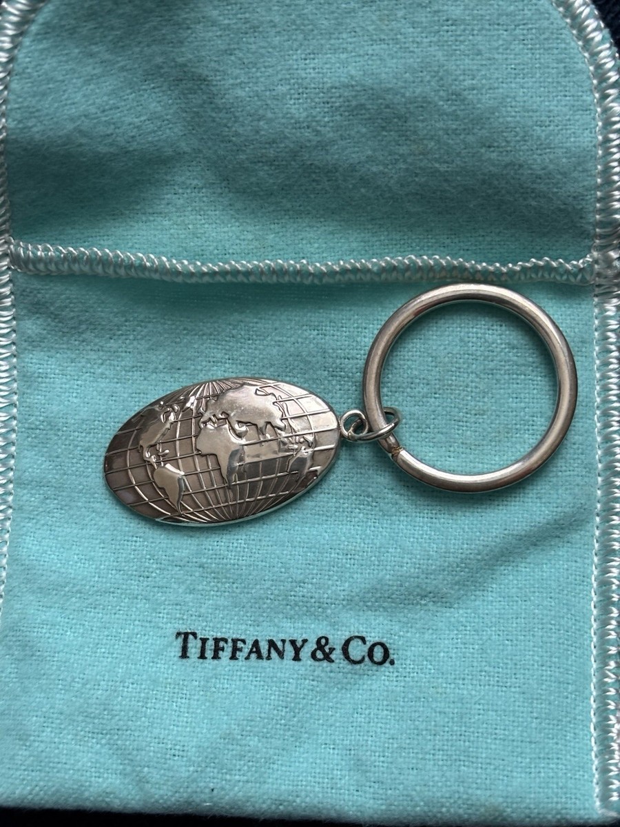 Vtg Tiffany & Co 925 World Map Key Chain Taifex 2000 IOB COA