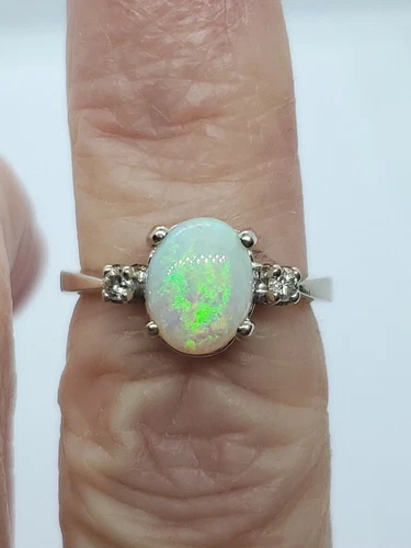 Vintage Natura Fire Opal 3Ct Oval Cut Engagement Ring 14K Yellow Gold Plated