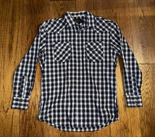 Pendleton High Grade Western Wear Pearl Snap Blue Plaid L/S Shirt Mens M
