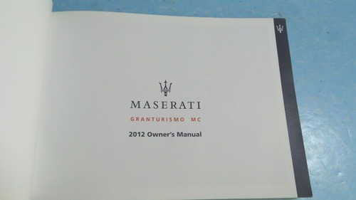 12 2012 Maserati Granturismo MC owners manual ORIGINAL - Picture 3 of 3