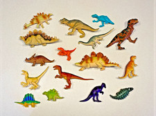 Dinosaur Toy Lot Figures 3-9  Figurine Stegosaurus Tyrannosaurus Rex Raptor