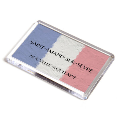 FRIDGE MAGNET - Saint-Amand-sur-Sevre - Nouvelle-Aquitaine - France Flag