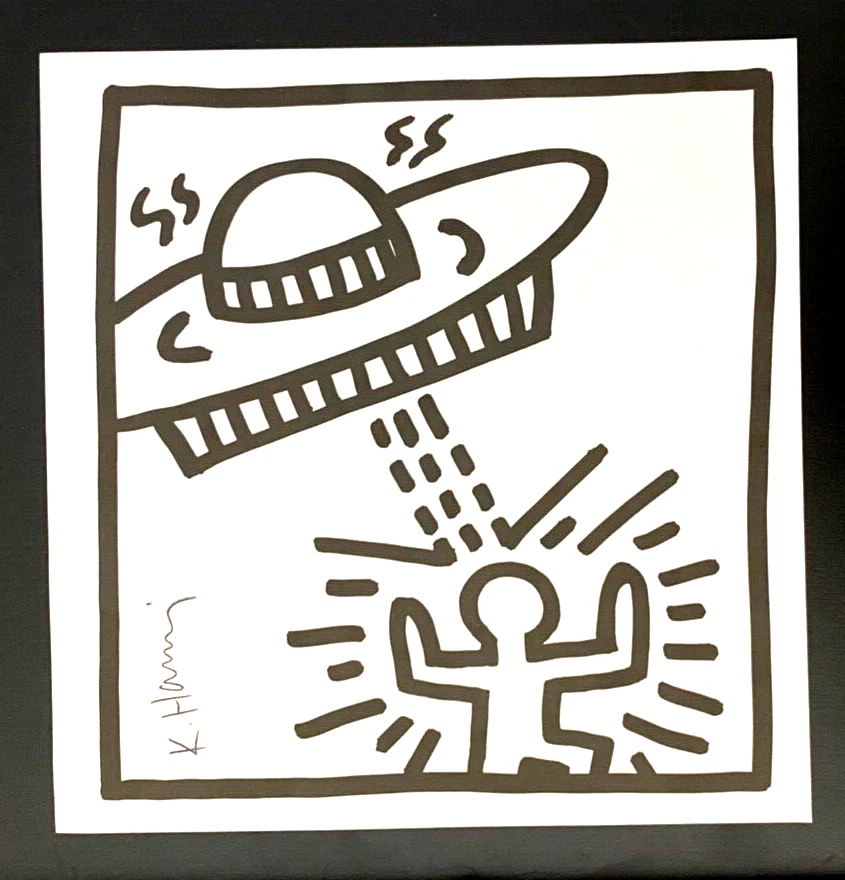 Keith Haring | Impressão vibrante e icônica peça de colecionador assinada emoldurada - Imagem 2 de 3