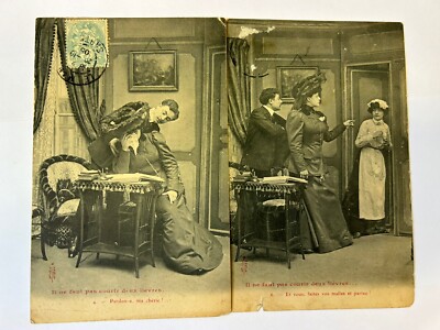 CPA BERGERET - Lot de 2 cartes postales Il ne faut pas courir deux lièvres 4 & 6