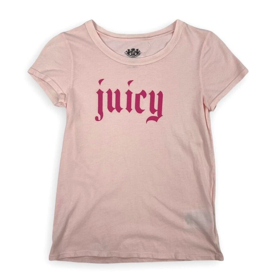 Juicy Couture Logo T-Shirt Girls Size 12 Lightweight Cotton Pink Tee *SPOT* NWD - Image 2 of 4