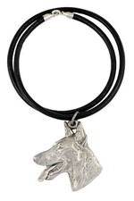 Dobermann, Doberman Pinscher, Dobie - Necklace with dog, silver-plated pendant f