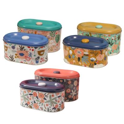 Desktop Storage Box Metal Large Capacity Sealed Storage Containers with Lid I2O6