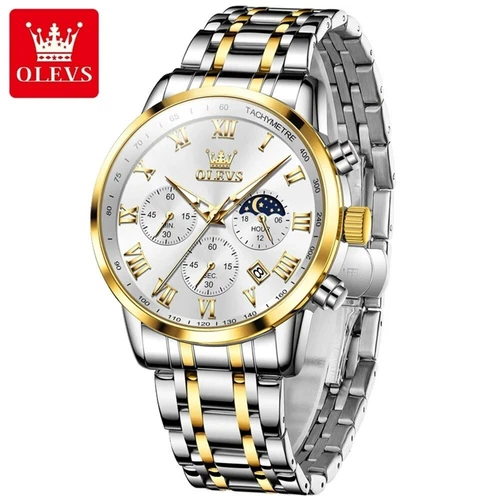 OLEVS Wasserdichte Leuchtende Quarzuhr Herren Business Luxus Armbanduhr Geschenk - Bild 10 von 16