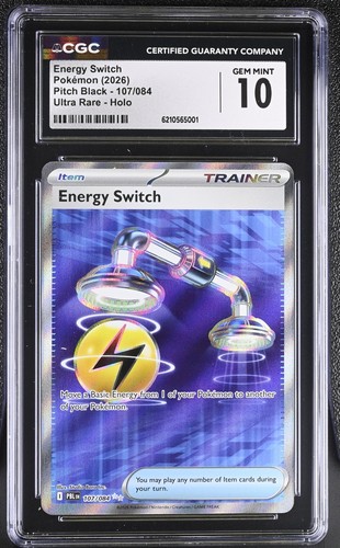 2026 Pokemon Pitch Black Energy Switch 107/084 Ultra Rare CGC 10 Gem Mint