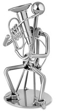 Broadway Gift Silvertone Tuba Player 6 inch Table Top Figurine