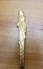 1950's *MR. PEANUT PLANTERS NUTS GOLD SPOON* Serving Piece