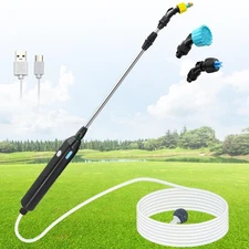 Battery Powered Sprayer Wand 23.6in Telescopic Wand w/ 10FT Hose 3 Nozzles