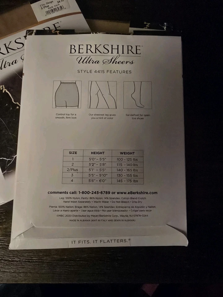 Nuevo 3 pares Berkshire ultra transparente en beige urbano. talla 2 plus Foto 2 de 2