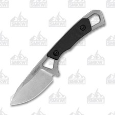 Kershaw Brace Fixed Blade Knife 2 Inch Plain Stonewash Drop Point KS2085
