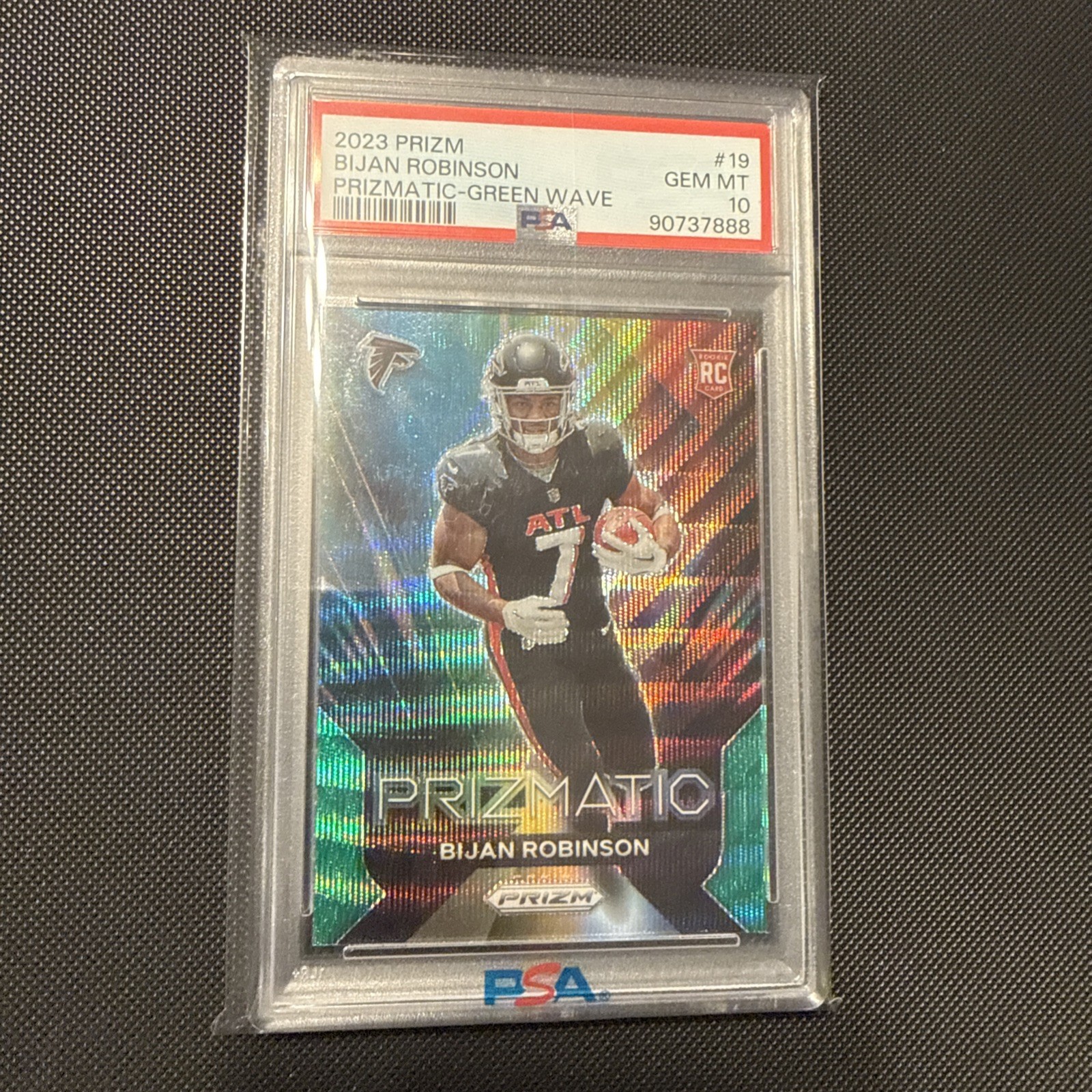 2023 Panini Prizm Bijan Robinson Prizmatic Green Wave PSA 10