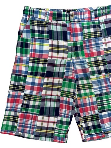 Polo Ralph Lauren Boys Bermuda Shorts Madras Plaid Patchwork Multicolored SZ 18 - Picture 4 of 10