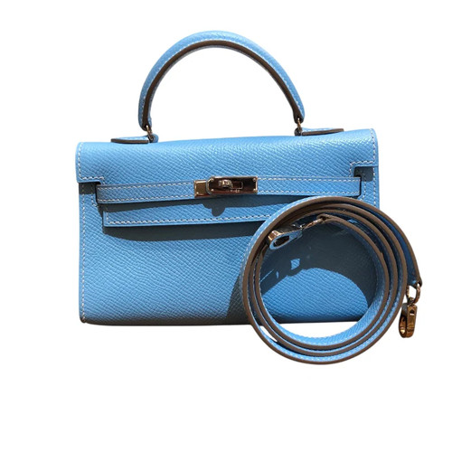 HERMES Tiny Kelly Epsom Leather Shoulder Bag N Stamp #OKB358