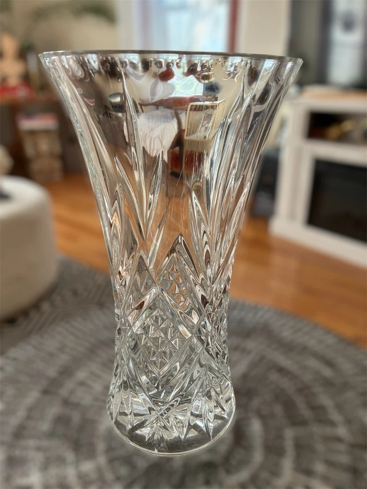 Vintage Clásico Elegante Cristal Acampanado Diseño Reloj de Arena Flores Base 11.5 Pulgadas Foto 2 de 4