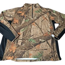 Mossy Oak Trail Crest Stretch Pullover Shirt Hunting Tree 2XL 1/4 Zip Fleece