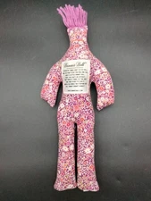 Original Dammit Doll Plush Stress Relief Floral Design Red Pink Mauve Hair
