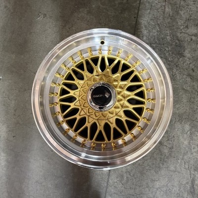 Used 15x8 Vors VR3 4x100/4x108 20 73.1 Gold Wheel(1)