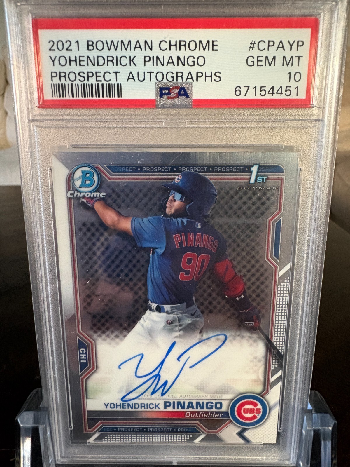 2021 Bowman Chrome Yohendrick Pinango 1st Prospect Auto #CPA-YP PSA 10 (51)