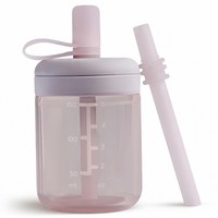 Trinklernbecher Baby Silikon Auslaufsicher Strohhalm Bpa-Frei SpüLmaschinenfest
