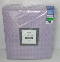 Dunelm Emerson Waffle Lilac Slot Top Unlined Curtains Pair 168 X 228 Cm 66x90