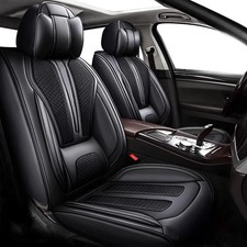 For Honda Accord Civic Crv Seat Covers 5 Seats Full Set Front Rear Leather Black