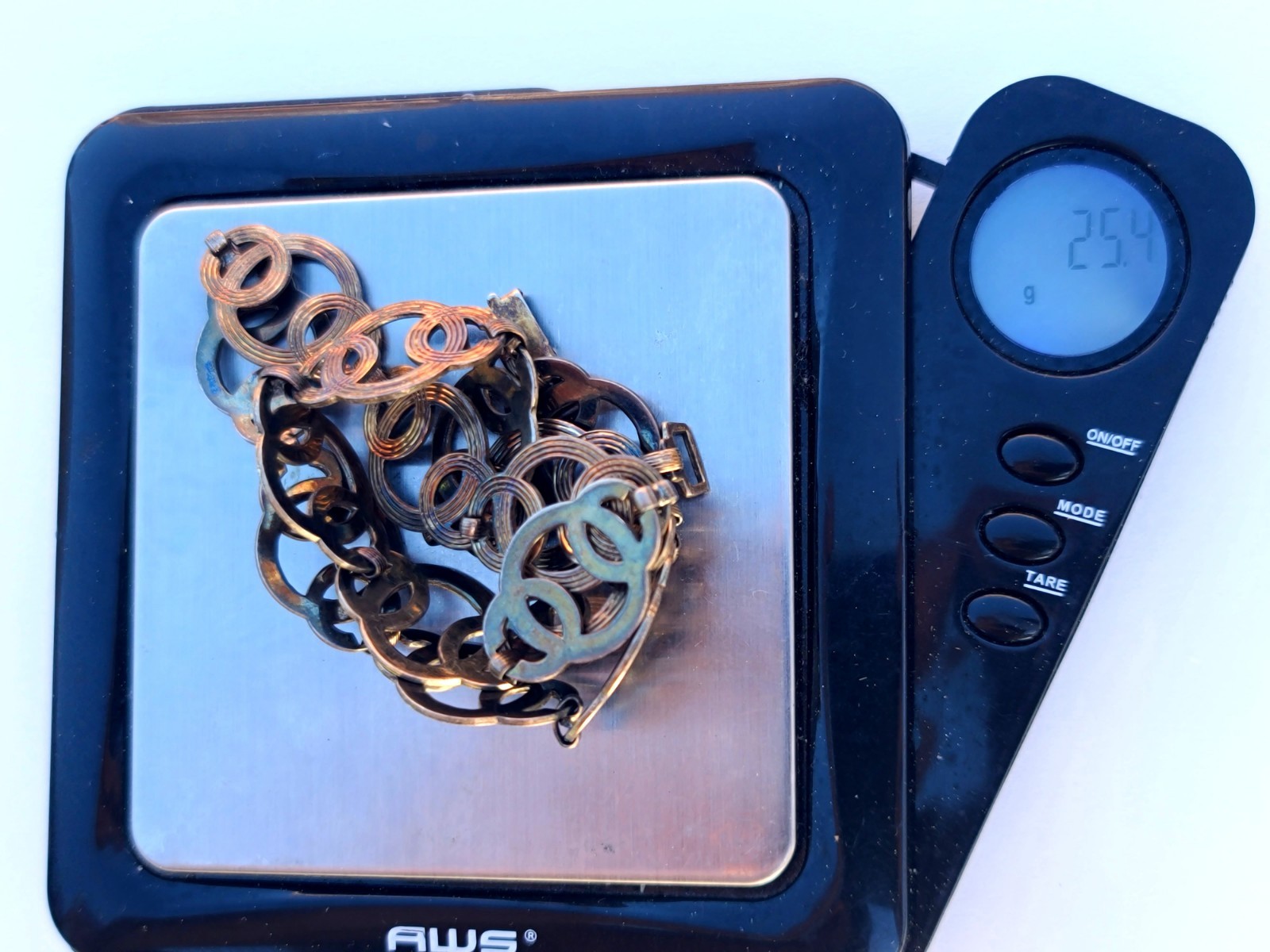 Vtg Sterling 925 Solid Silver Circle Link Choker … - image 7