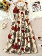Plus 5XL (Size 22) - Falling Harvest Colors Flowy Dress - Work to Cocktails ✨New