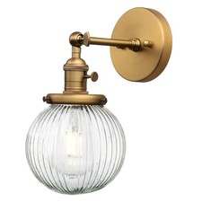 PERMO Vintage Industrial Wall Sconce Lighting Fixture with Mini 5.9" Round Cl...