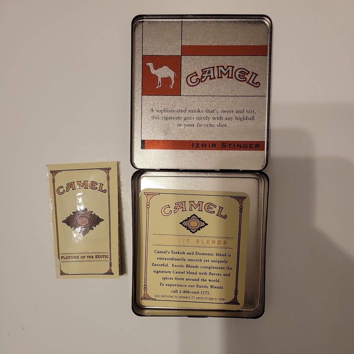 Vtg Camel Dark Mint Cigarette/ Mandarin Mint/Izmir Stinger 3.5