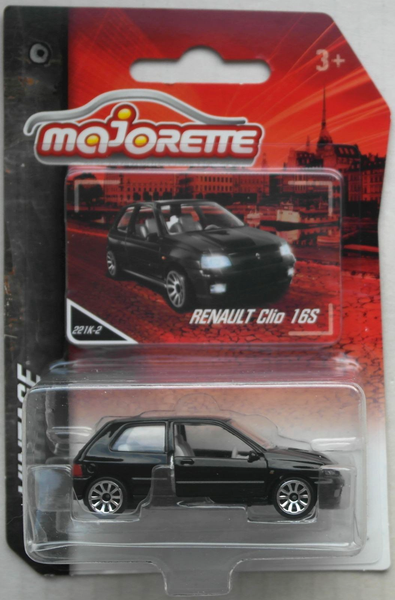 Majorette Vintage Renault Clio 16S Schwarz Neu/Ovp Auto Pkw Car Black Nero Noir-image
