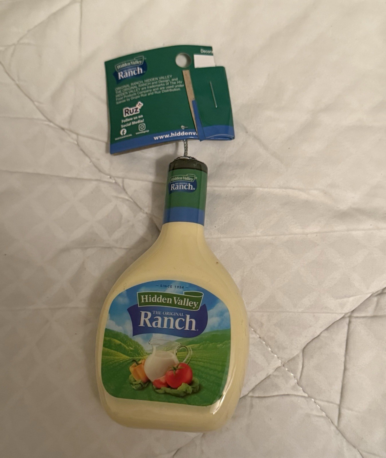 Hidden Valley Ranch Dressing Bottle Christmas Ornament Ruz NEW