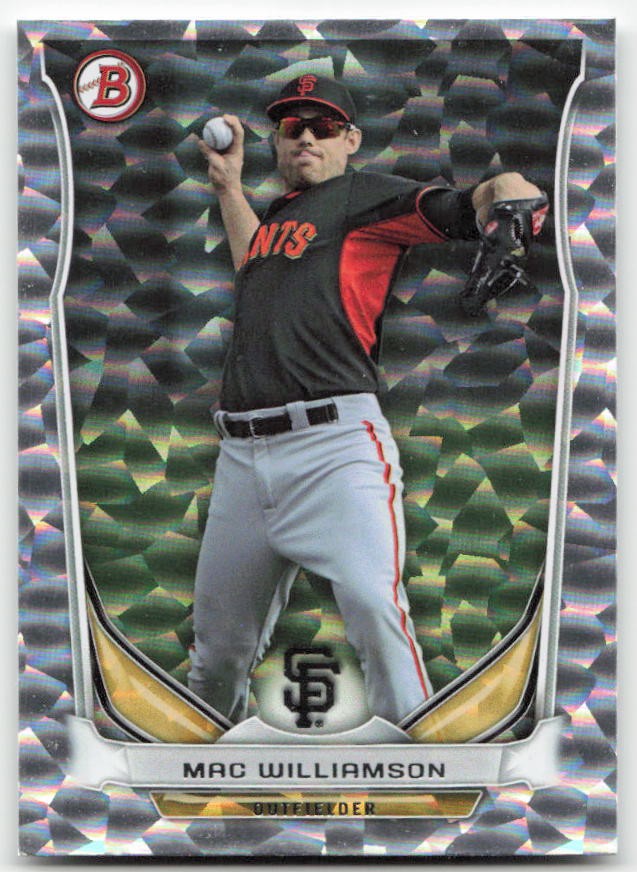 2014 Bowman Draft #TP-82 Mac Williamson Top Prospects Silver Ice