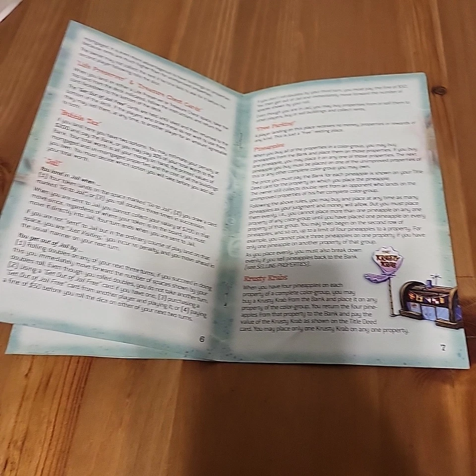 Libro de instrucciones/reglas del juego Monopoly Bob Esponja Foto 4 de 4