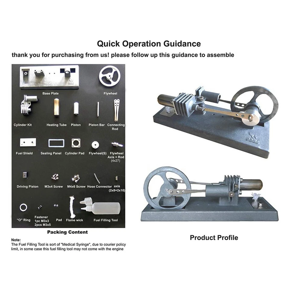 1Set Modellino Motore Stirling Assemblato Esperimento Scientifico Giocattoli Kit Motore O3R6 - Immagine 2 di 4