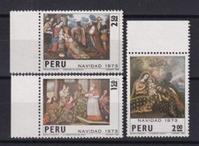 TIMBRE STAMP 3 PEROU Y&T#596-98 ART PEINTURE NEUF**/MNH-MINT 1973 ~F39